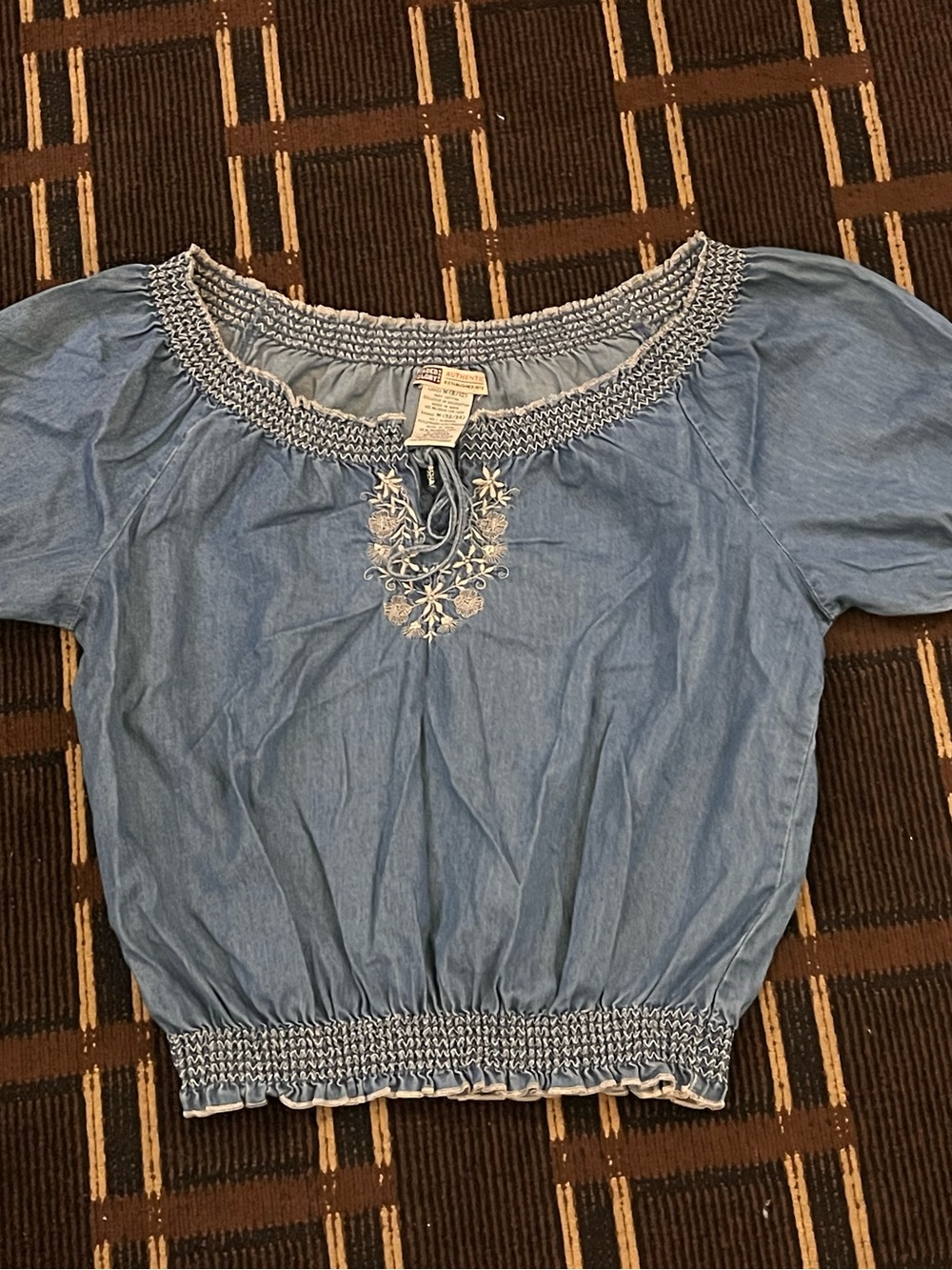 Women’s Vintage? Faded Glory authentic Denim Top Blouse Shirt Medium Western 803